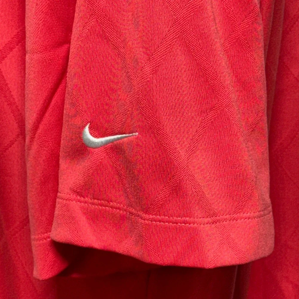 Nike Shirt Mens‎ XXL Red Fit Dry Diamond Pattern Short Sleeve Golf Polo